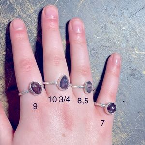 Handmade sunstone rings